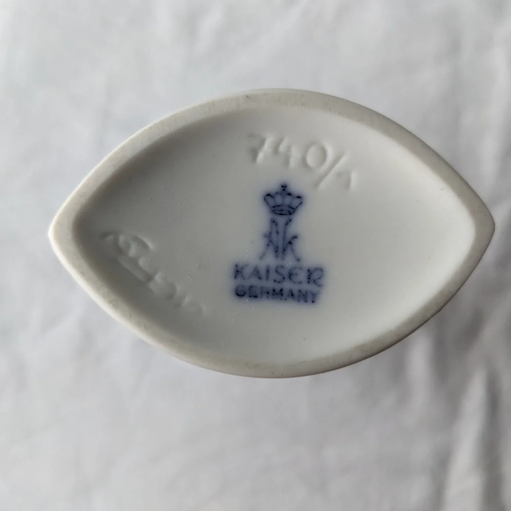 Vintage Kaiser Germany M Frey Design Embossed Floral White Porcelain Vase